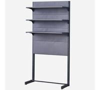 Pegboard Display Stand, Commercial Shelf with 3 Adjustable Shelves for Retail Convenience Grocery Office or Liquor Stores