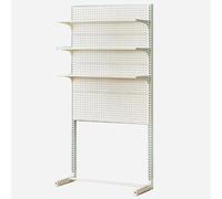 Pegboard Display Stand, Commercial Shelf with 3 Adjustable Shelves for Retail Convenience Grocery Office or Liquor Stores
