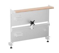 Pegboard Garage Wall Rack Drill Bit Storage Wrench Set Racks Holders Long Hooks Mounted Organiser Centres Home Displays，Metal Desk Pegboard with Monitor Stand for Gaming and Home Office Orga