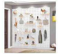 Pegboard Panels,Pegboard Combination Wall Organizer, 12mm Thick Wooden Pegboard, Wall Mount Display Peg Board Panel for Garage Tool Storage, Office Organization(White,60x120cm)