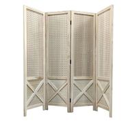 Pegboard Partition Screen,4 Panels Folding Pegboard Room Divider,Portable Wall Display Board Organizer for Retail Craft Art Display Board(Wood color)