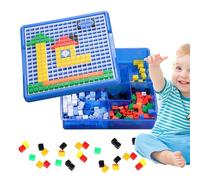 Pegboard Set | Building Bricks, Educational Learning Puzzles, Creative Thin Motor Board for Birthday