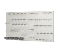 Pegboard Smith 48x24 inch Gray Metal Pegboard Kit for Wall Organization with Hooks, Pegboard Bins, and Utility Tools Storage Board, Efficient Tool Organizer Peg Board
