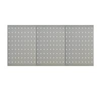 Pegboard Steel Wall Panels Grey 3x40x58cm Perforated Tool Organiser 120cm 3pcKit