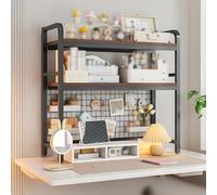 Pegboard Wall Organizer Panels.Adjustable Black Double Layer Shelf with Perforated Board - Multi-Use Storage Rack for Home, Bedroom, Office, Living Room - 95x37.4in Grid Panel Bookshelf