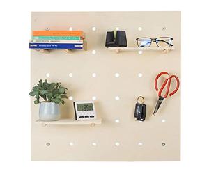 Pegboard Wall shelf made of wood Creative pegboard Filing system in ccessories Tool board 58 x 58 cm individually extendable shelf system for kitchen Bathroom Children's room Garage & workshop
