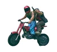 Pegciuho 1:64 Scale Biker Figurine, Miniature Biker for Architectural And Building Model Projects, red