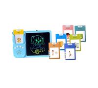 Pegciuho 2 in 1 Educational Learning Tablet with Talking Flash Cards And Drawing Words Reading Writing Toy for Ages 3-6 Spe, Blue with 255 Cards
