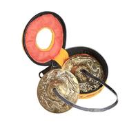 Pegciuho 2 Pieces Tibetan Tingsha Cymbals Chime Bells Meditation Brass Pendant Percussion Instrument Storage Pouch Suitable for friends, Style C