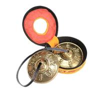 Pegciuho 2 Pieces Tibetan Tingsha Cymbals Chime Bells Meditation Brass Pendant Percussion Instrument Storage Pouch Suitable for friends, Style A