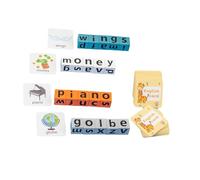 Pegciuho 20 Pieces Elements Game Blocks Word Crossing Game Learning Wooden Letter Suitable for Interactive Learning Gifts, withour Bell