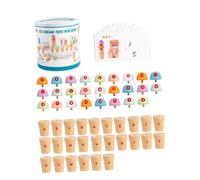 Pegciuho 26 Pieces Counting Color Sorting Toy Set Preschool Stacking Game Wooden Alphabet Numbers Educational Sensory Toy Suitable for Early Learnin