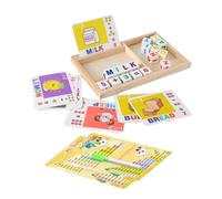 Pegciuho 32 Pieces Word Learning Game Set Preschool Spelling Game Educational Alphabet Toy Cognitive Puzzle Early Childhood Suitable for Kids
