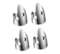 Pegciuho 4 Pieces Guitar Finger Picks Accessories for Stringed Instruments, Ventilated, Adjustable, Ergonomic, Stainless Steel, Suitable for Bass, Banjo, Finge, 4x Index Finger