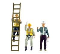 Pegciuho 4 Pieces Miniature Figurines Resin Model Figures Diorama Ornaments Tiny People Ladder Photo Prop Suitable for Desktop Decoration Collecting Gift