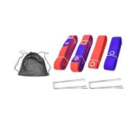 Pegciuho 4 Professional Beach Volleyball Lines, Portable Volleyball Boundaries for Backyard Sand Accessories, Red Blue