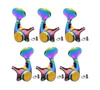 Pegciuho 6 Closed Guitar Tuning Machine Heads with Automatic Locking System, Metal Fishtail Controls, Comfortable Grip, Alloy Construction, 3L3R
