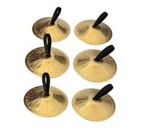 Pegciuho 6 Metal Finger Cymbals with Elastic Loop And Polished Surface. Suitable As An Accessory for Percussion Instruments, Belly Dancing, And Music Lessons, 6Pcs
