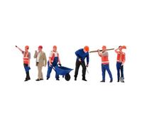 Pegciuho 6 Miniature Model Figures of Construction Workers, Human Figures Made of Resin, Hand-painted, Highly Detailed for Creative Scene Design And Photograph, Style A