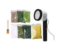 Pegciuho 9 Pieces Static Grass Flocking Machine Mini Electrostatic Flock Handheld Tool Model Building Kit PP Material Suitable for DIY Crafts Sand Table Access