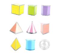 Pegciuho 9x Folding Geometric Shapes Educational Toys Geometry Geometric Solids for Kindergarten Classroom Elementary School