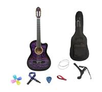 Pegciuho Acoustic Guitar Classical Guitar 6 Nylon Strings Lightweight Adult Performance Grade Notched Guitar for Beginner Travel Exams, Purple
