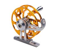 Pegciuho Aluminum Alloy Fishing Reel Fly Fishing Reel Ice Fishing Wheel All Metal Fishing Rod Accessory Ceramic Line Guide, Gold