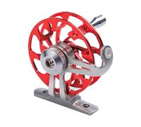 Pegciuho Aluminum Alloy Fishing Reel Fly Fishing Reel Ice Fishing Wheel All Metal Fishing Rod Accessory Ceramic Line Guide, Red