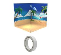Pegciuho Background Scenery in 1:12 Scale for Action Figures, Dolls, Vehicles, Model Kits And Car Accessories, Beach