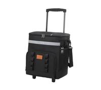 Pegciuho Bag Insulated Rolling Cart 35 L Insulation Ice Pack Cool Bag for Picnics Camping BBQ Outdoor Fishing, Black