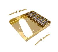 Pegciuho Bass Guitar Bridge, Brass Metal, Six Strings. Replacement for Flexible Adjustment. Classic Look And Efficient Sound Transmission for, Golden