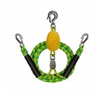 Pegciuho Boat Towing Rope Tow Strap Tow Line Tube Tow Rope Marine Tow Line With Clips PE Core Elastic Support Buoyant Aid Bright, Green, Fluorescent Green And Yellow Interspersed With Float