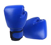 Pegciuho Boxing Gloves Thai Kick Boxing Leather Sparring Heavy Bag Workout MMA Gloves Adults And, Blue Kid