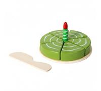 Pegciuho Children Simulation Cake Wooden Toy Birthday Cake Playset Pretend Food Dessert Set Cuttable Round Slices Reusable Assembly For storytelling social skills home play, style to 5