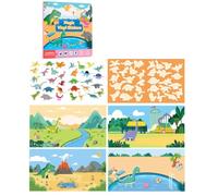 Pegciuho Children Static Sticker Reusable Sticker Book Activity Book Vinyl Sticker Kit Interactive Sticker Scenes Educational Play Boards Suitable for Travel, Style to 2