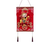 Pegciuho Chinese New Year Decoration: Hanging Sign for Vietnamese Spring Festival with Pom-poms for And Doors, Multi, Style A