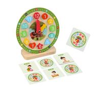 Pegciuho Clock Learning Teaching Clock for Kids Wooden Clock Preschool Learning Learning Teaching Aid with Cards Suitable for Sensory Play Home