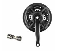 Pegciuho Crank Arm Square Hole Chainring Arm Crankset Reinforced Structure Carbon Steel Consistent Pedaling Suitable for Mountain, color to 3, 170mm Axle Distance