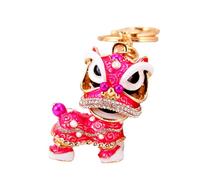 Pegciuho Dance Lion Keychain Animal Keychains Novelty Bag Accessories Bag Pendant Toy Backpack Key Chains for Purse Women Mother, Pink
