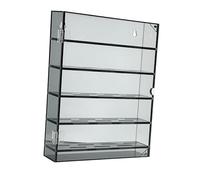 Pegciuho Display Case for Keepsake Medals Badges Dustproof 5 Rows Showcase Rack, Gray