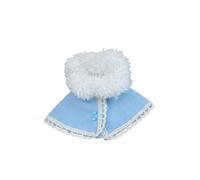 Pegciuho Doll Outfit Winter Cape Corduroy Faux Cloak Lace Detail Handmade Button Apparel Suitable for Christmas Décor Family Holiday Collections , Blue