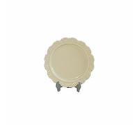 Pegciuho Dollhouse Plate Miniature Tray Tableware Vintage Embossed Alloy French Style Ornament Accessory Suitable for Miniature Display Collector Decor Crafts, Light Brown, 27 4mm