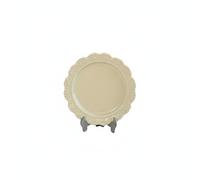 Pegciuho Dollhouse Plate Miniature Tray Tableware Vintage Embossed Alloy French Style Ornament Accessory Suitable for Miniature Display Collector Decor Crafts, Light Brown, 22 3mm