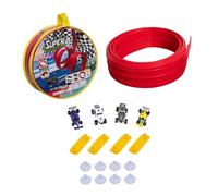 Pegciuho Flexible Track with Ramp, Foldable, Includes 4 Mini Cars, Multifunctional, Rollable, Gift Idea, Portable, 4m, Red