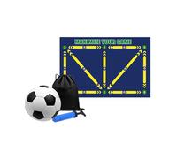Pegciuho Football Step Training Mat, Dribbling Training Mat, Foldable Football Door Mat, Soccer Mat, Kids Training Mat, Dark Blue, with ball