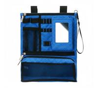 Pegciuho Golf Storage Organizer Accessory With Dedicated Phone Holder Custom Tees Mesh Pocket Zippered Compartments Portable Foldable Design Suitable for Golfers Cart Course, Blue