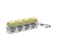 Pegciuho Keyboard Fidget Keychain Pushable Button Pendant Mechanical Key Toy Carabiner Clip with PP Material Suitable for Gift Giving Home Decoration Executive, yellow and clear