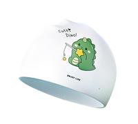 Pegciuho Kids Silicone Swim Cap, Shower Cap for Snorkeling, Green
