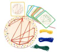 Pegciuho Lacing Threading Wooden Toys Peg Board Puzzle Shape Educational Tracing Boards Threading Game Smooth Wood Material Suitable for Preschool K