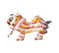 Pegciuho Lion Puppet Toy Handcraft Traditional Chinese String Puppet Handmade Soft Suitable for Souvenir Gift And, Yellow White